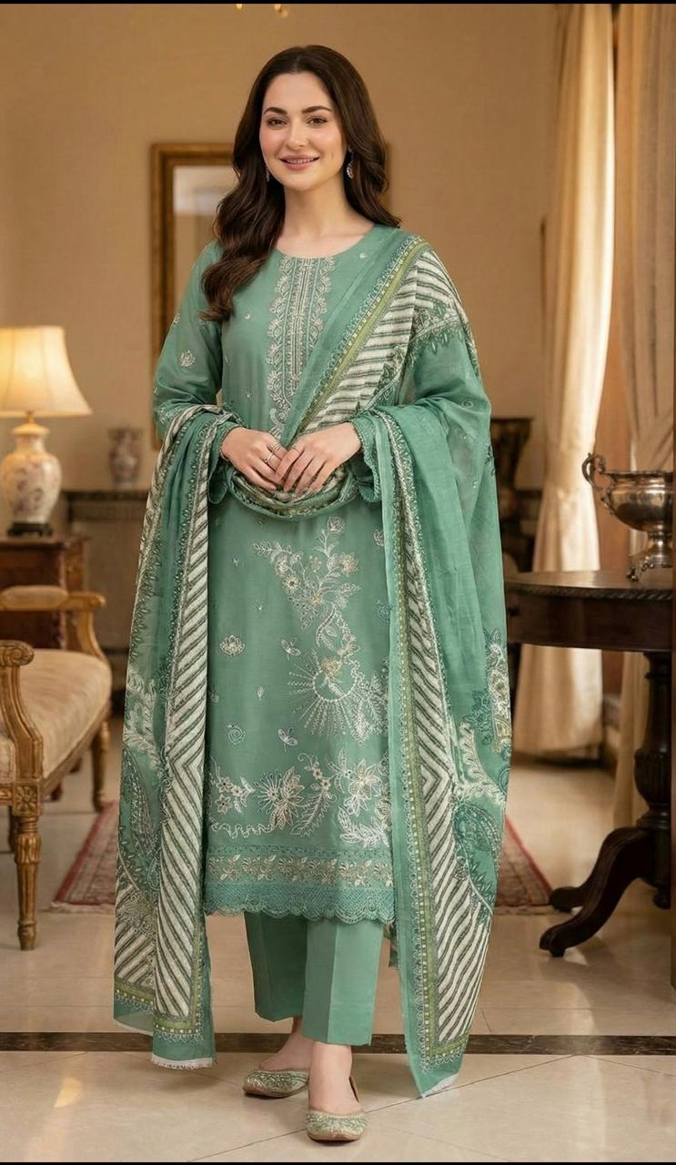 3-piece stitched lawn ensemble