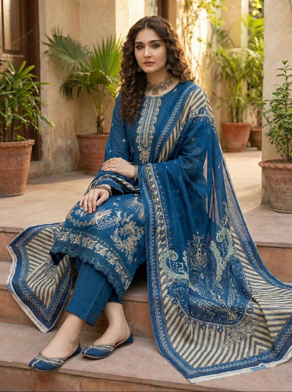 3-piece stitched lawn ensemble