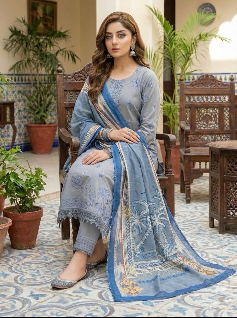 3-piece stitched lawn ensemble