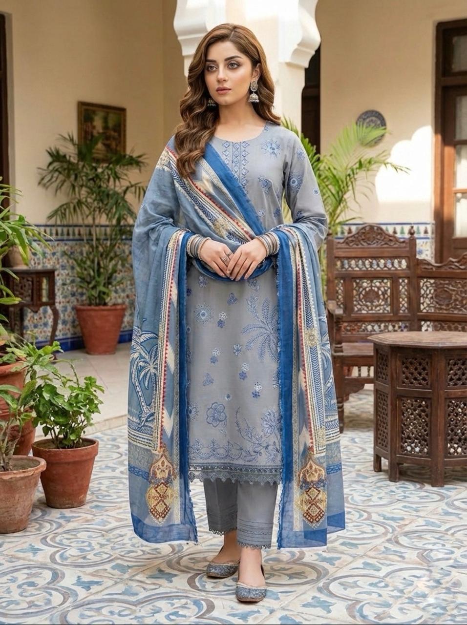 3-piece stitched lawn ensemble