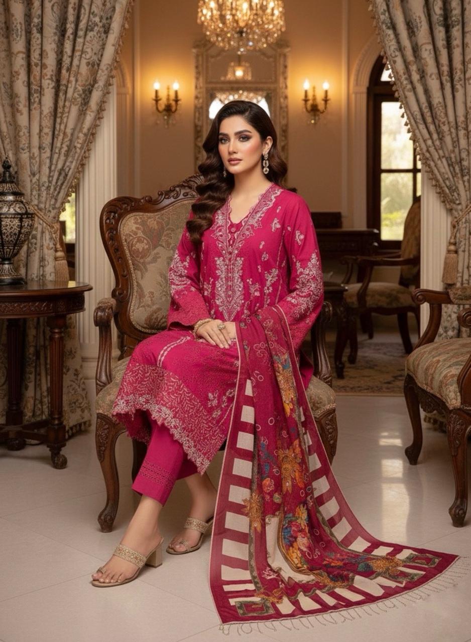 3-piece stitched lawn ensemble